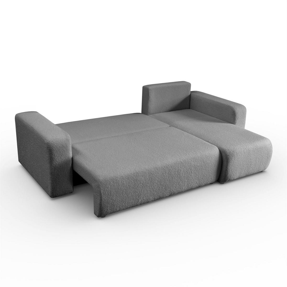 ECKSOFA VESPO L mit Schlaffunktion und Bettkasten - Graphitfarben, Textil (247/143cm) - Lookway