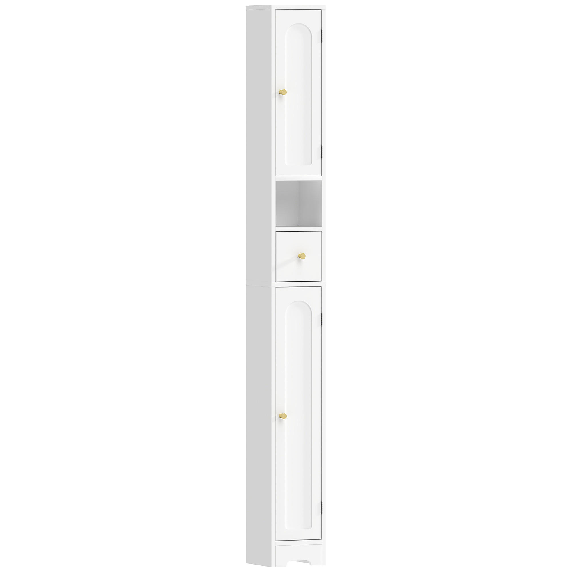 BADEZIMMERSCHRANK MDF Weiß - Weiß, Holzwerkstoff (20/185/20cm) - HOMCOM