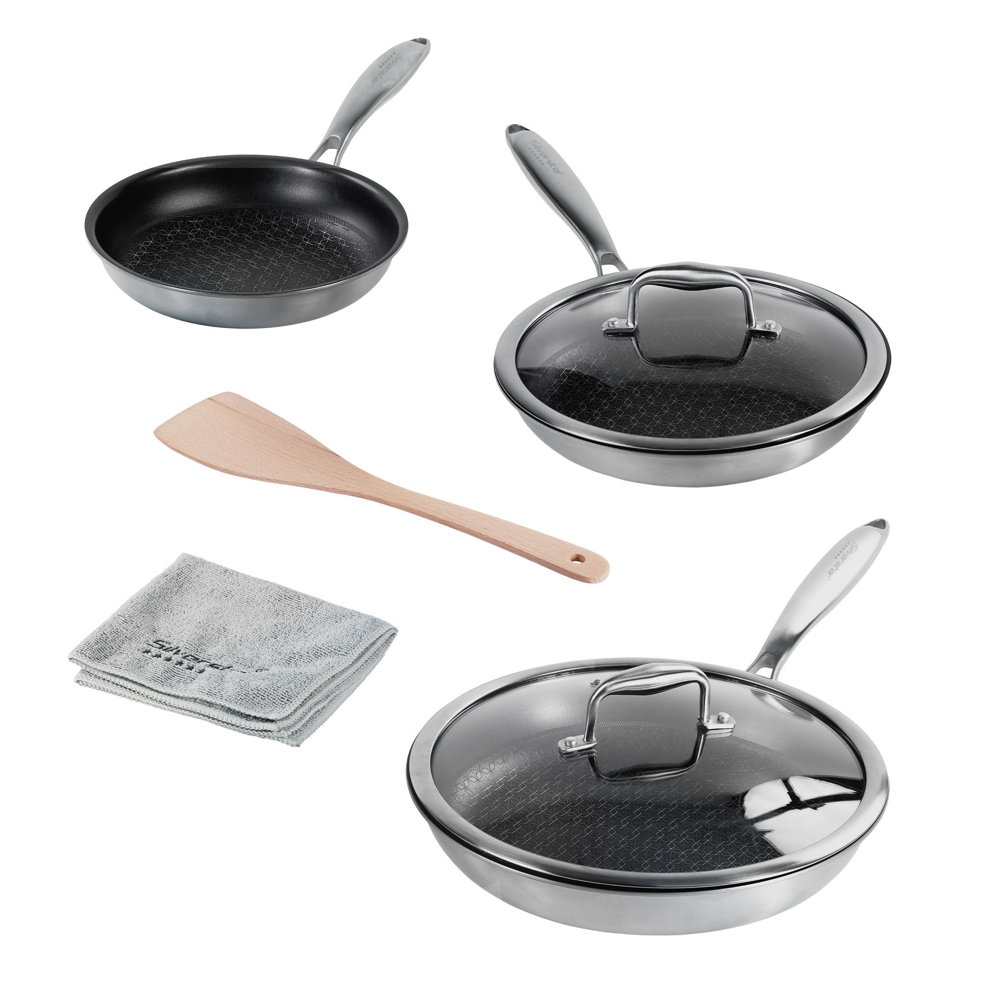 EDELSTAHLPFANNEN Set 5 teilig - Schwarz, Metall - Stoneline