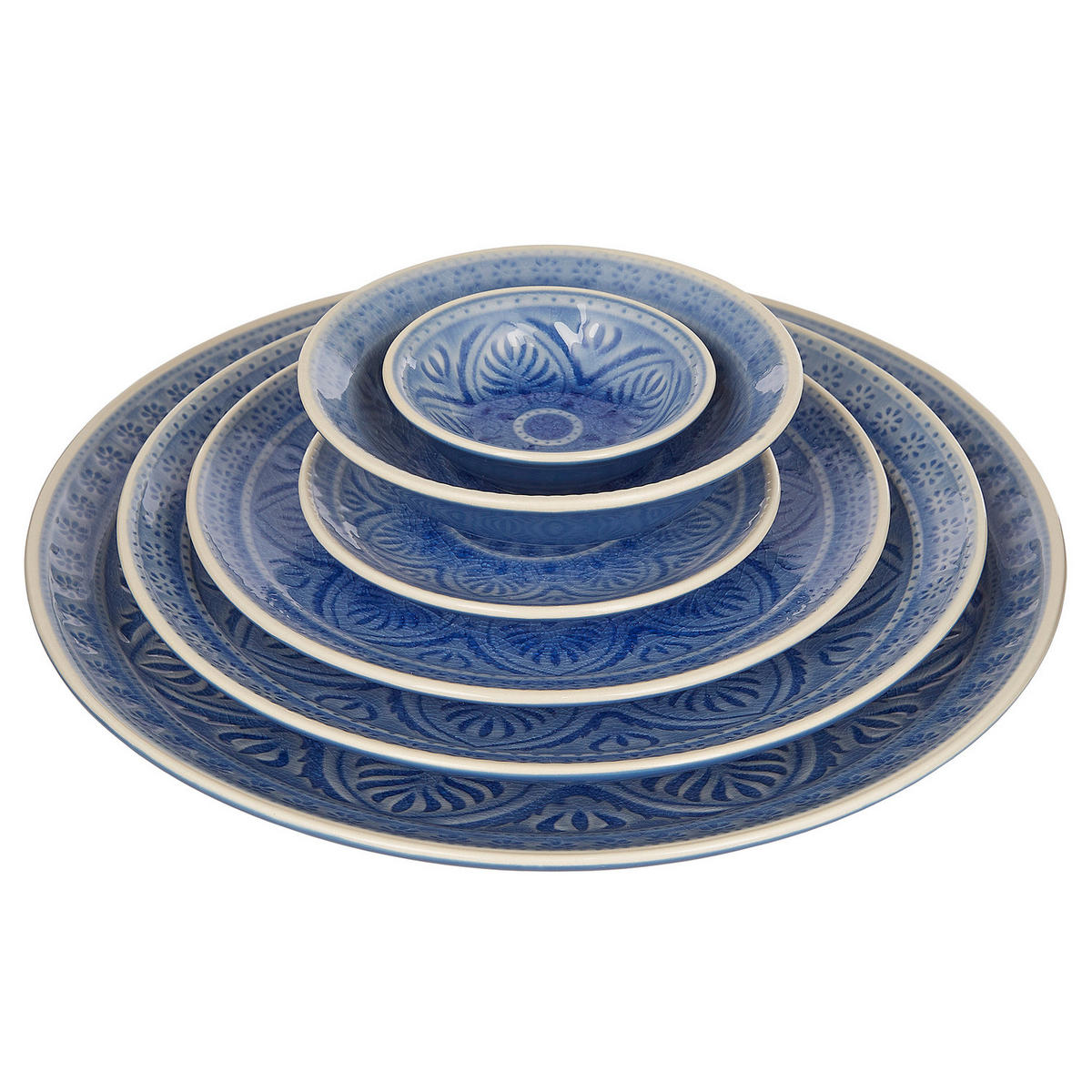 TELLER (6er Set) Sumatra - Blau, Keramik (21/21/2cm) - Butlers