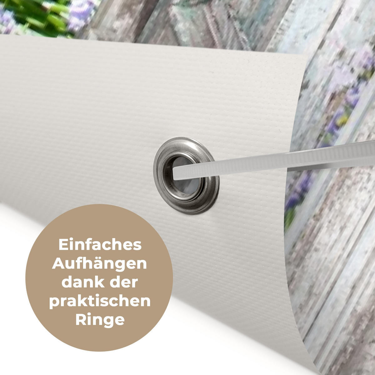 ZAHRADNÍ PLAKÁT Průhled - Les - Kameny - Jaro 80x120 cm - světle šedá, plast (80/120/0.2cm) - OnlyWow