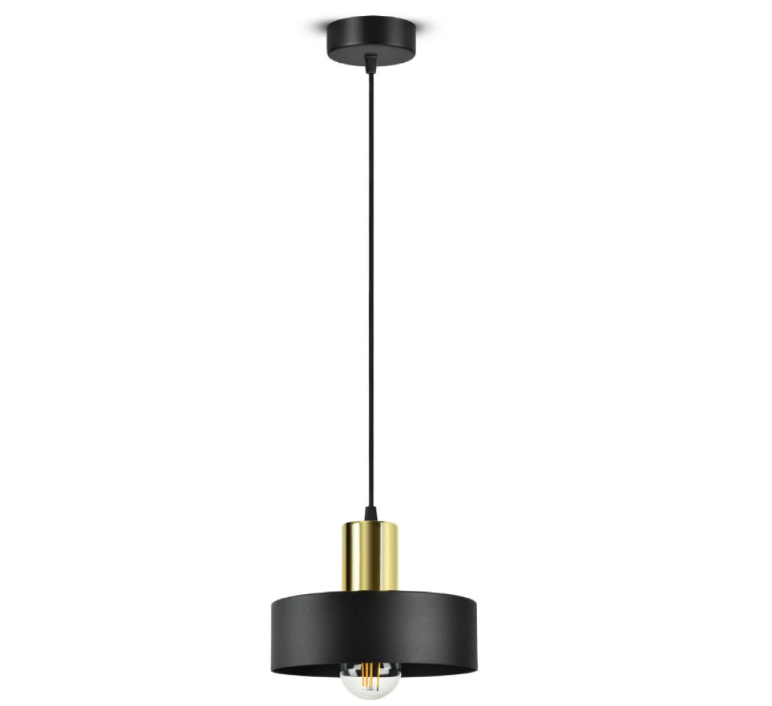 PENDELLEUCHTE BLACKSPOT - Goldfarben/Schwarz, Metall (20/20/100cm) - kiki design