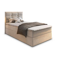 BOXBETT GLOS 90 90x200 cm mit Matratze und Topper - Beige - Beige, Holz (90/200cm) - MASSENO
