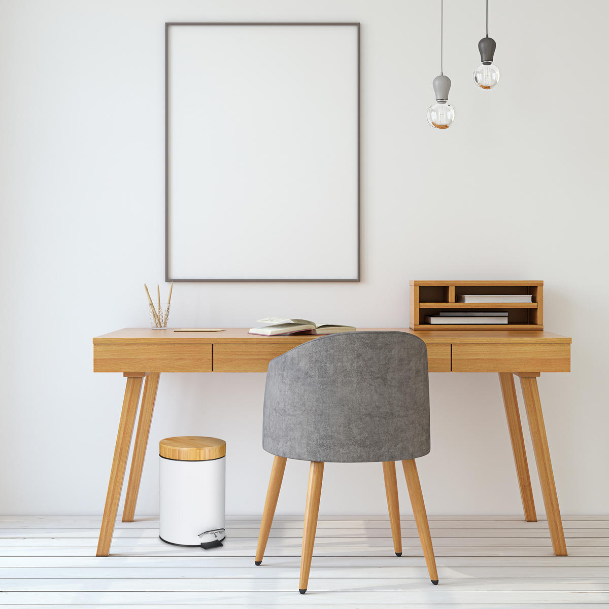 KOSMETIKEIMER - Weiß, Holz/Kunststoff (17/24.5/23cm) - Relaxdays