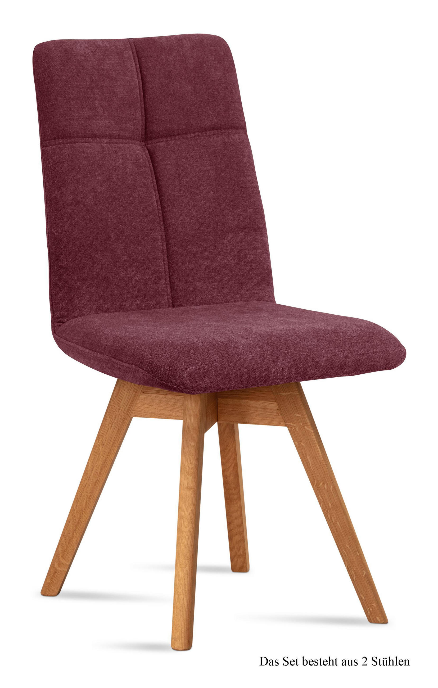 ESSZIMMERSTUHL drehbar (2er-Set) Dorea 47x92x60 Eiche geölt/Marsala - Eichefarben/Brombeere, Kunststoff (60/92/47cm) - 58aufmkessel