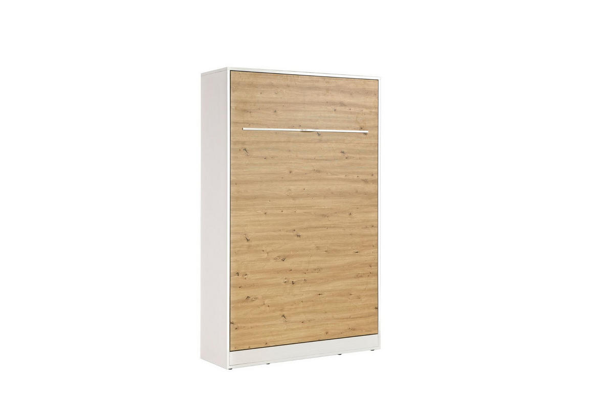 SCHRANKBETT Perfekt 120x200 Ein Vertikales Das Design Und Funktionalität Vereint Mit Matratze Eiche + Weiß - Eichefarben/Weiß, Holz (160/200cm) - Kaiser Möbel