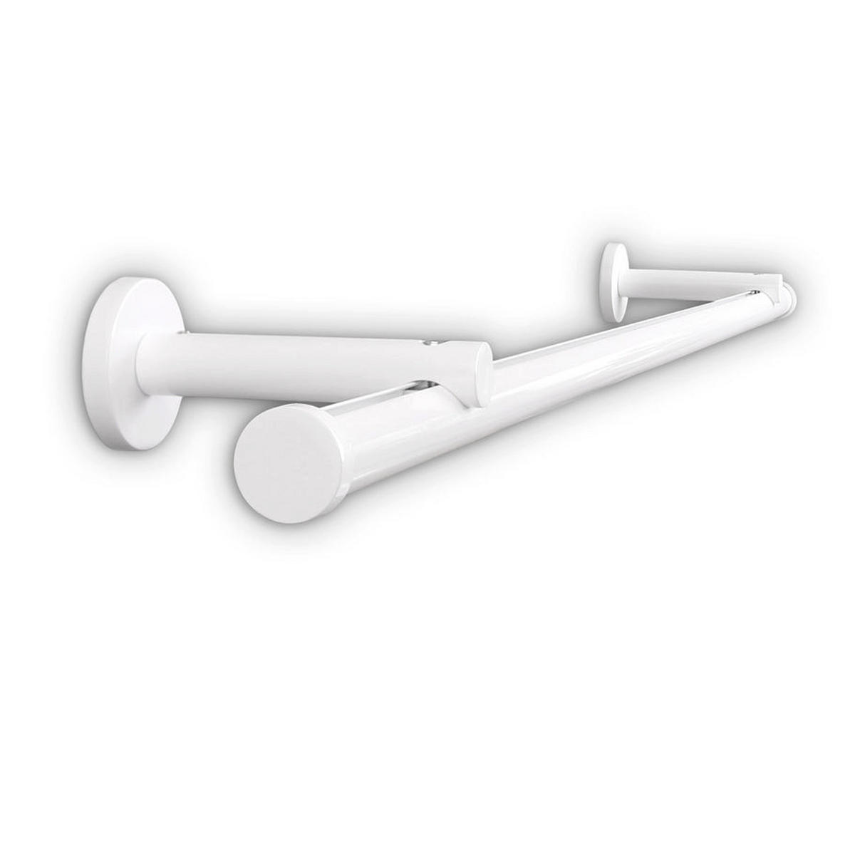 GARDINENSTANGE Innenlauf 1-lauf Kappe - Weiß, Metall (90cm) - Deco-Raum