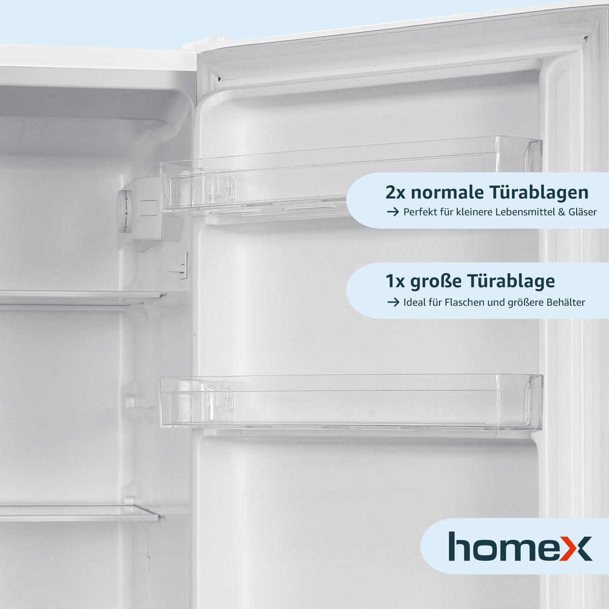 KÜHL-GEFRIER-KOMBINATION, freistehend, 173 Liter Nutzinhalt, 4-Sterne Gefrieren, Höhe 142,5 cm, 40 dB, Kühlschrank mit Gefrierfach groß, CFS1110-W - Weiß, Glas/Kunststoff (49.5/142.5/56cm) - homeX