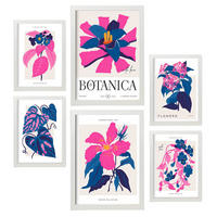 POSTER Set Mit 6 Florale Explosionen aus Rosen Größe A3 & A4 Weißer Rahmen - Weiß, Papier (29.7/1cm) - Nacnic