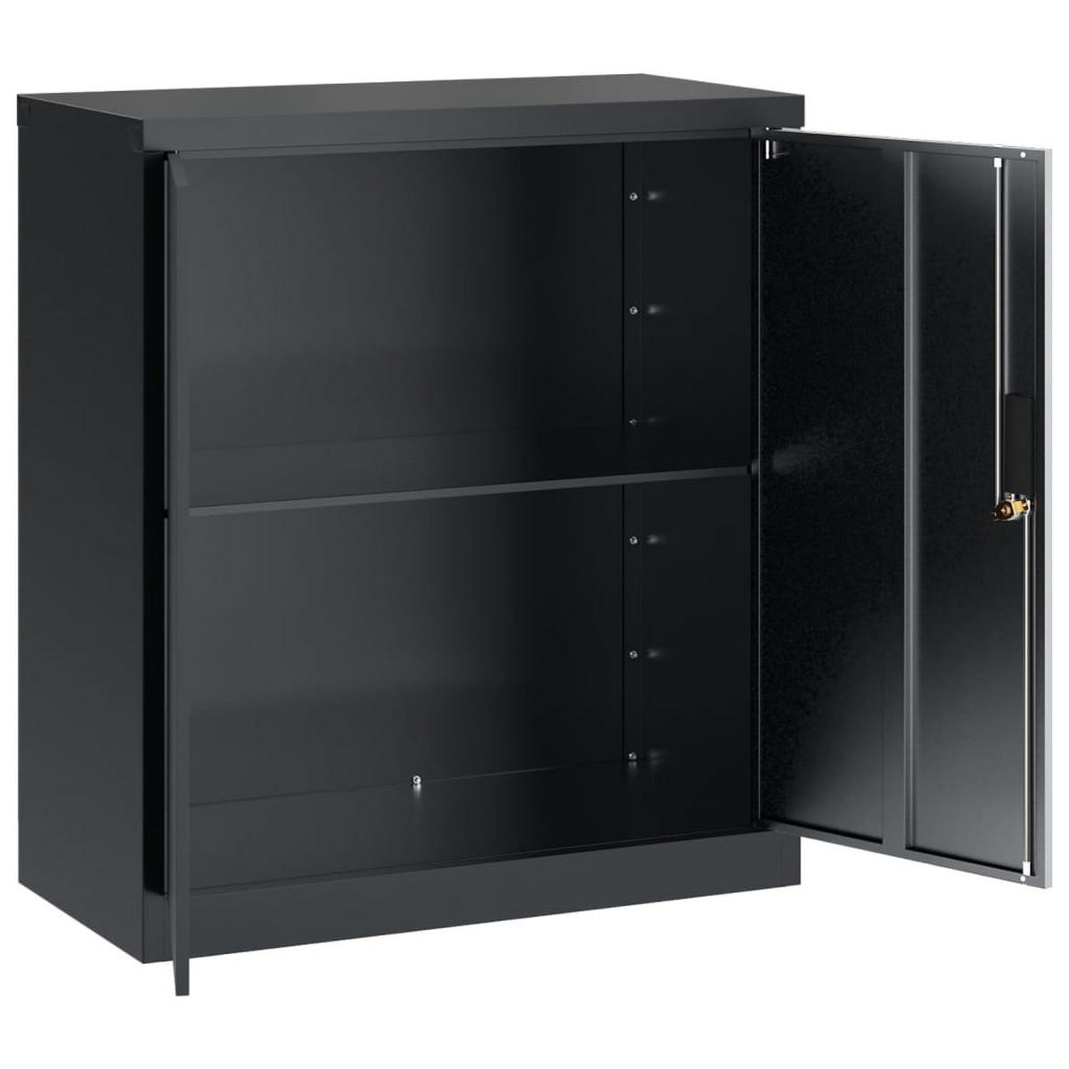 AKTENSCHRANK ANTHRAZIT 79X40X90 CM STAHL - Anthrazit, Metall (40/90/79cm) - vidaXL