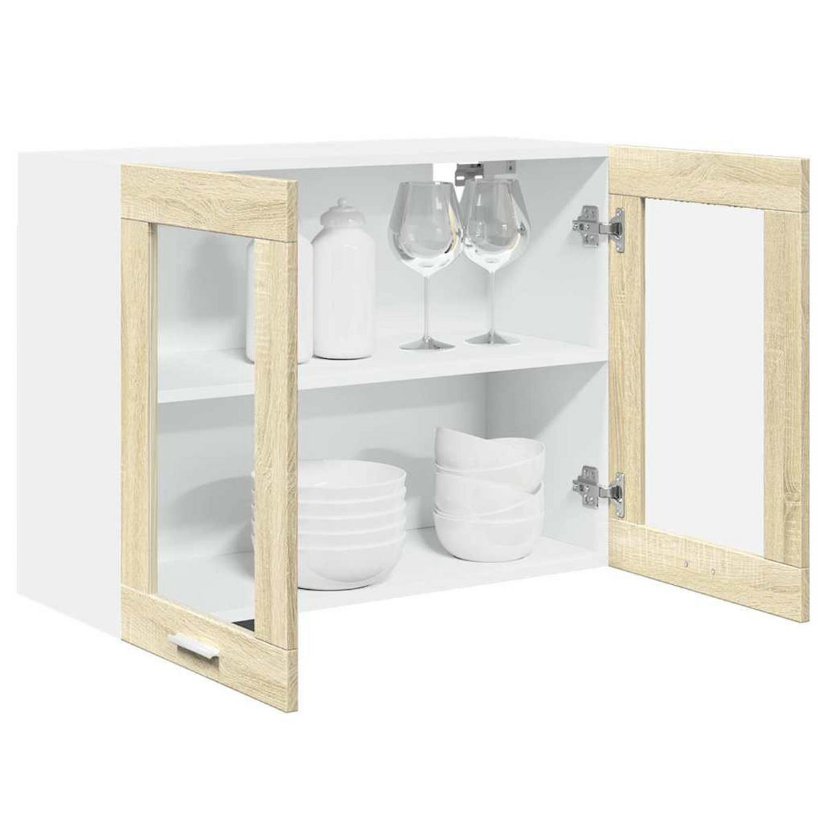 HÄNGEGLASSCHRANK Lyon Sonoma-Eiche 80/31/60 Cm Holzwerkstoff - Sonoma Eiche, Holzwerkstoff (31/60/80cm) - vidaXL