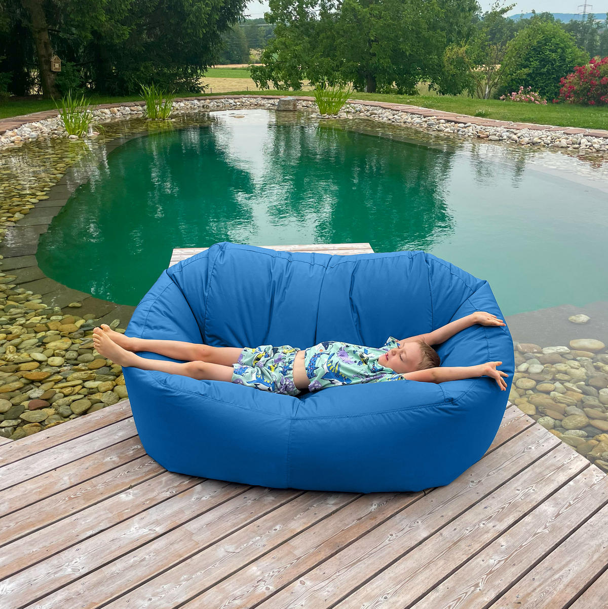 SITZSACK SOFA Lounge blau für Indoor und Outdoor - Blau, Textil (1600/60/1000cm) - Bruni