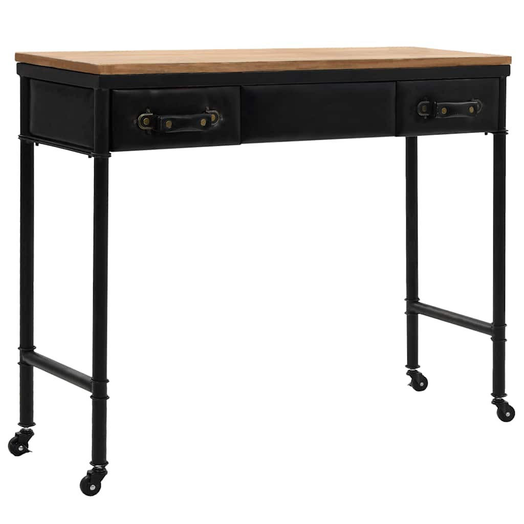 KONSOLENTISCH Mdf Und Tannenholz 100/33,5/80 Cm - Multicolor/Schwarz, Holzwerkstoff/Metall (100/33.5/80cm) - vidaXL
