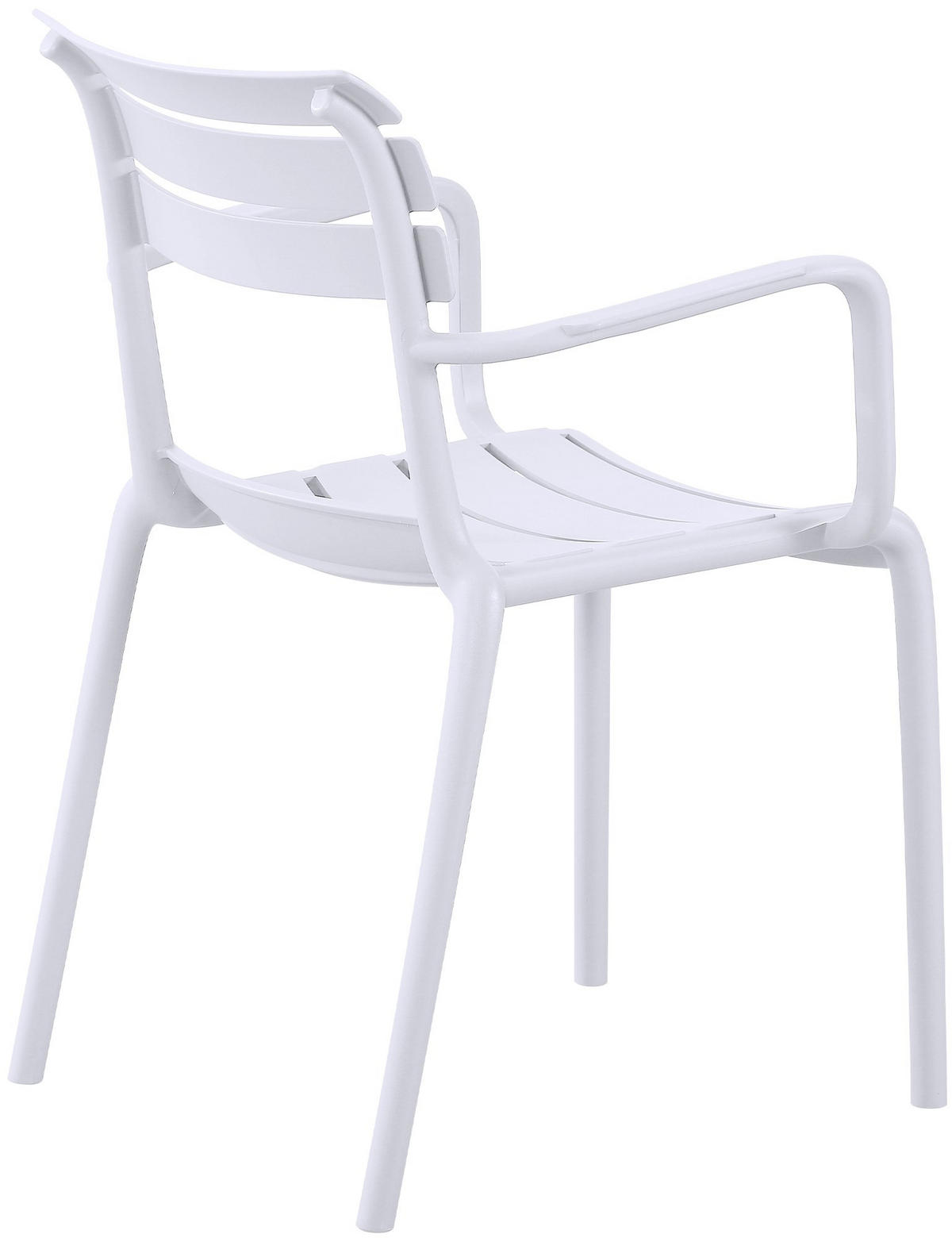 GARTENSTUHL Karl Armlehne 57x57x82cm Kunststoff Weiß Stapelstuhl - Weiß, Kunststoff (57/82/57cm) - DELUKE