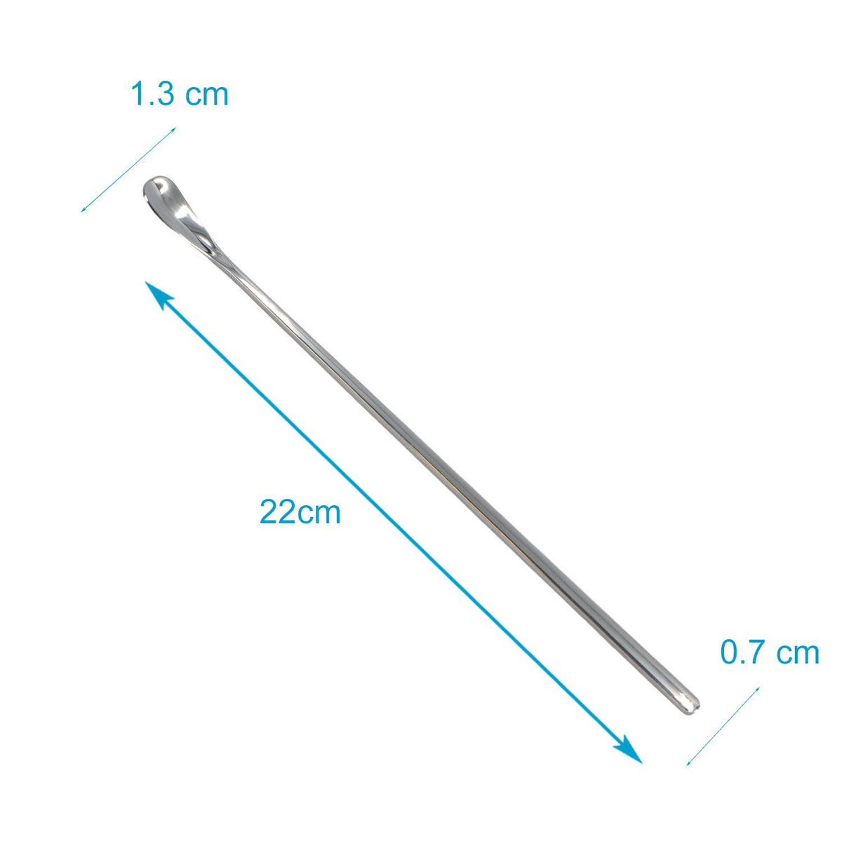 LATTE MACCHIATO LÖFFEL 22 cm Länge (6er Set) - Silberfarben, Metall - Intirilife