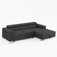 ECKSOFA VEMO MINI Rechts Dunkelgrau Cord-Stoff Kompakter Komfort für Wohnräume - Dunkelgrau, Textil (175/235cm) - Barchello