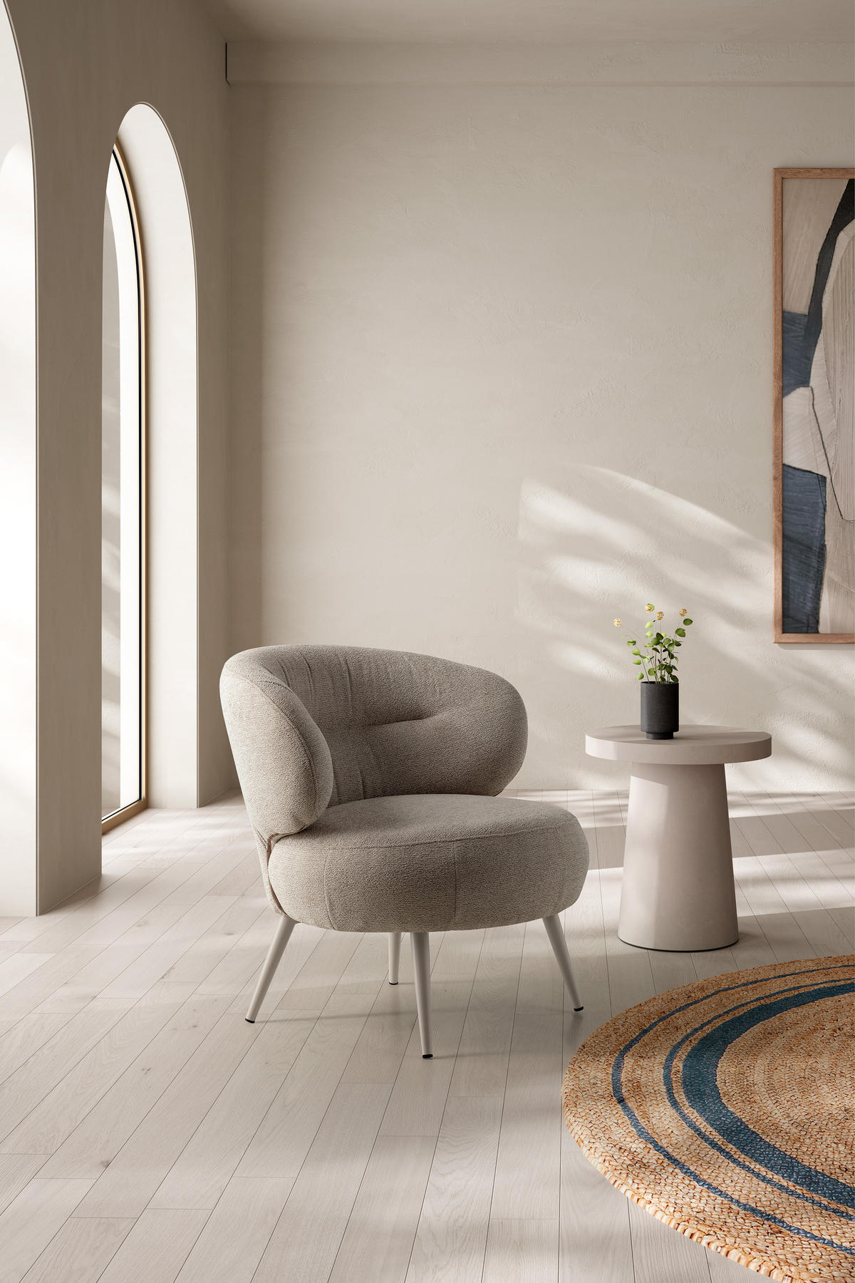 SESSEL Liva Beige 72/73/73 cm - Beige, Textil (73/73/72cm)