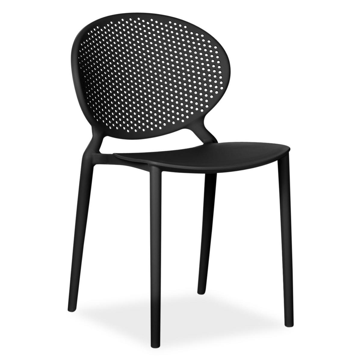 GARTENSTUHL 4er-Set Kunststoff Schwarz - Schwarz, Kunststoff (41/77/48cm) - Homestyle4u