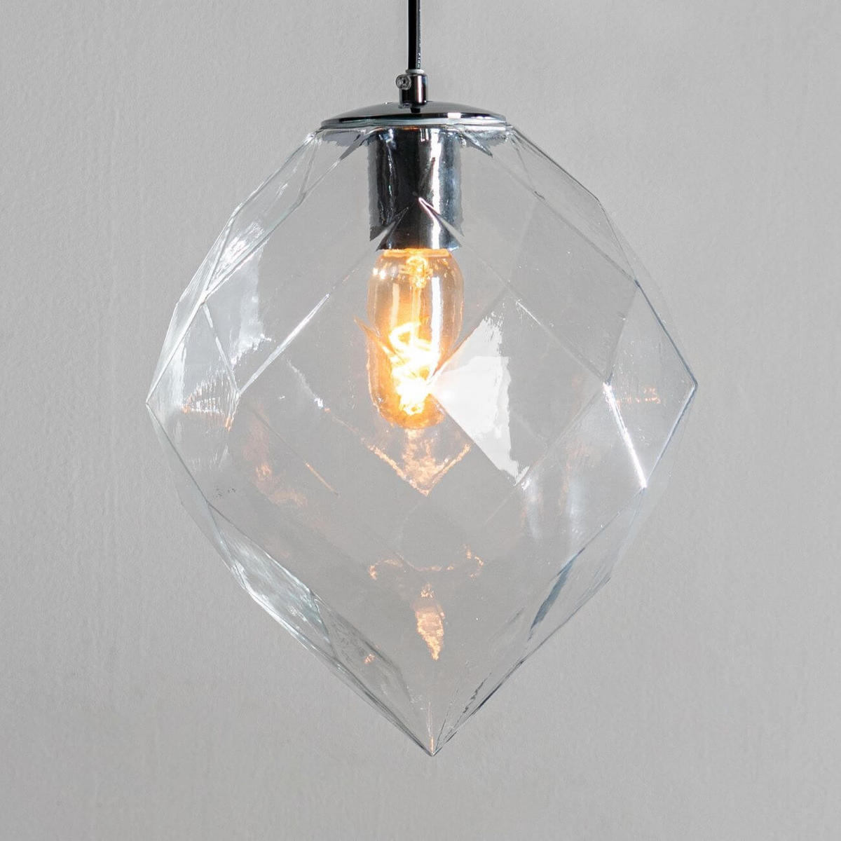 HÄNGELEUCHTE Pinguetti, Silber/Chrom, 32cm - Chromfarben, Glas (120/25/32cm) - KOSILUM