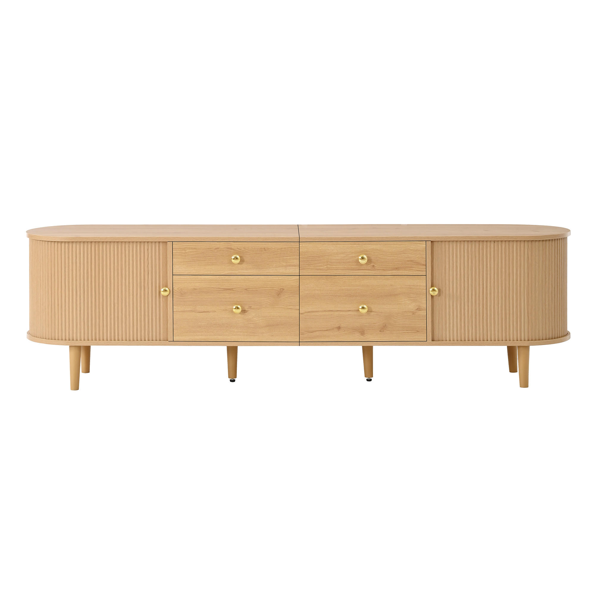 TV-SCHRANK 180/35/50 cm Walnussholzfarbe mit Schiebetür und 4 Schubladen - Nussbaumfarben, Holz/Holzwerkstoff (180/50/35cm) - Oxeza