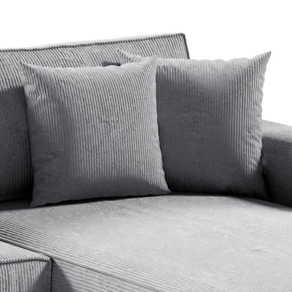 PANORAMASOFA Isaac 5 Sitzplätze Hellgrau - Grau, Holzwerkstoff (398/85/185cm) - Petits-meubles