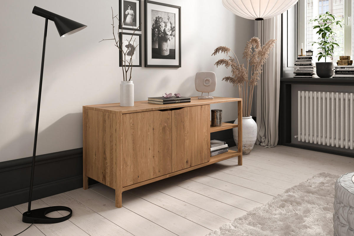 KOMMODE PAUL - Wildeiche, Holz (140/64/50cm) - byoak