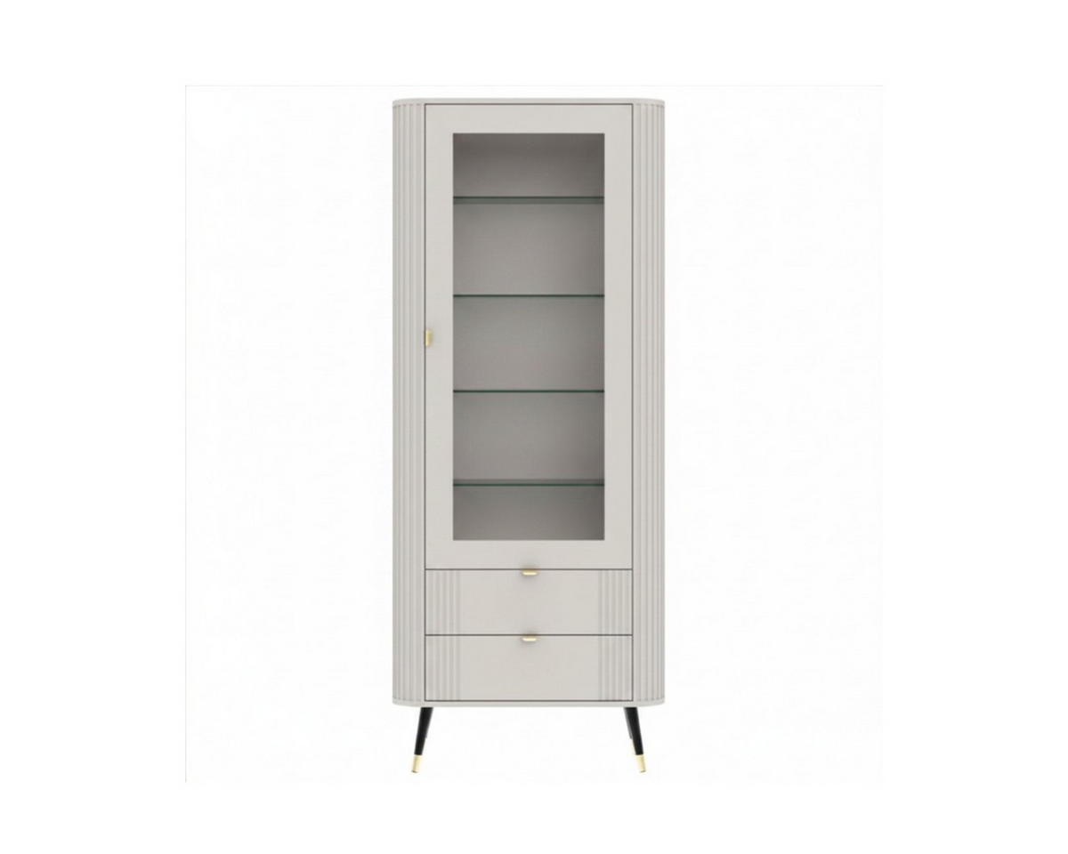 VITRINE mit 2 Schubladen, Kaschmir, 78,4 x 40 x 192,4 cm - Kaschmir, Holzwerkstoff (78.4/192.4/40cm) - 3XE LIVING