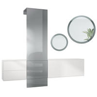 GARDEROBE DualVista Grau Hochglanz - Grau, Holzwerkstoff (208/193/35cm) - Vladon