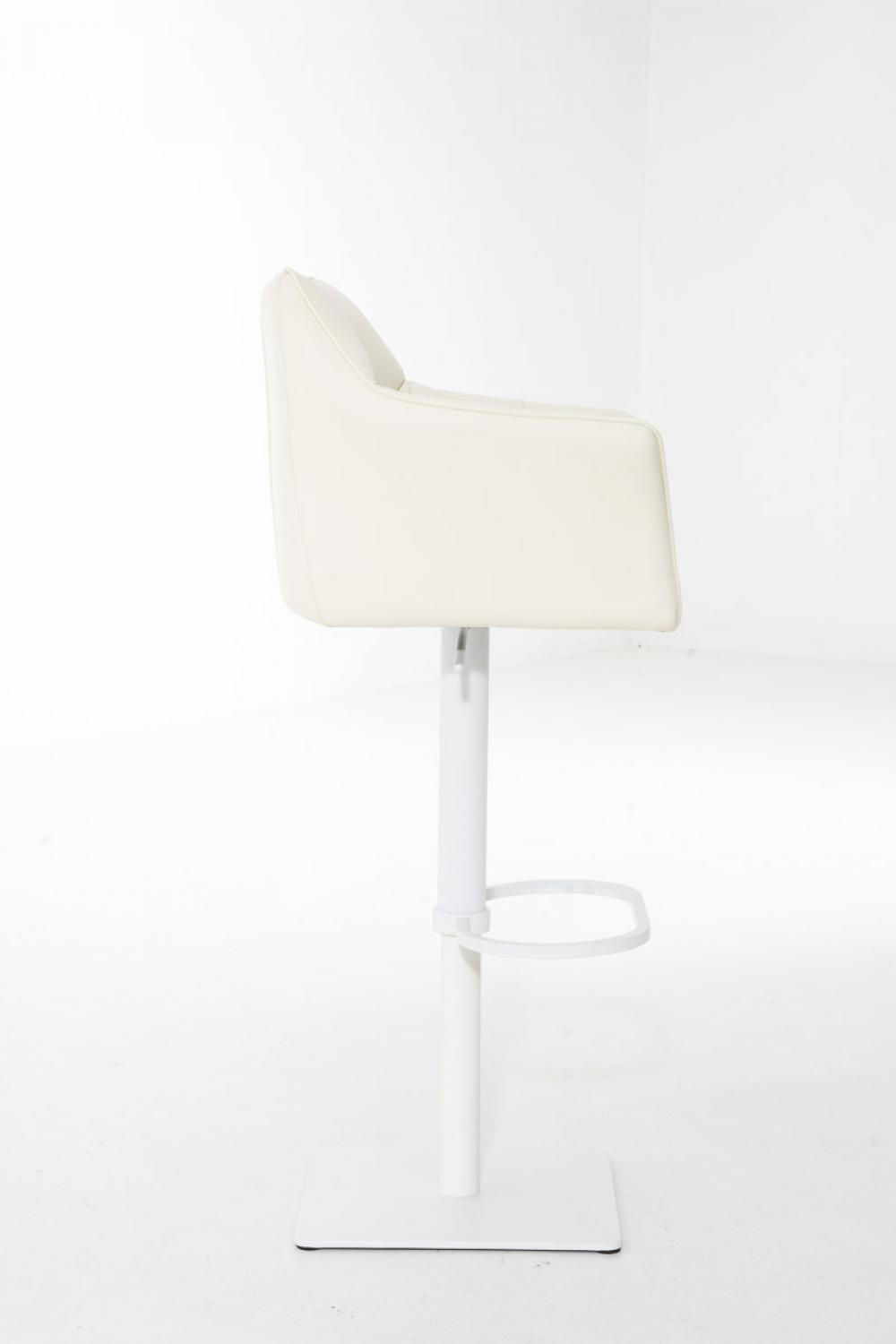 BARHOCKER Lederlook Creme - Creme/Weiß, Textil/Metall (64/88/45cm) - CLP