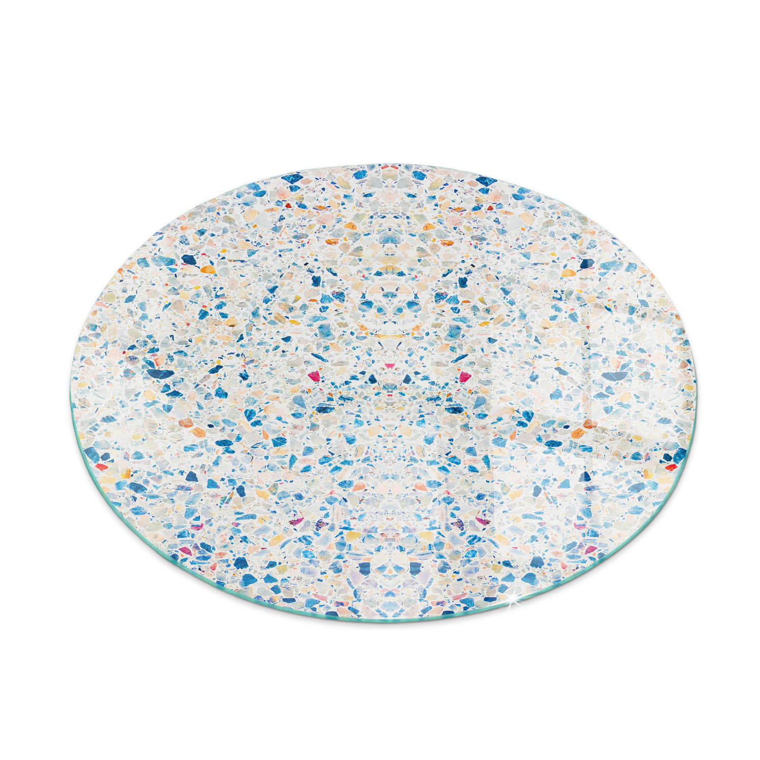 GLASPLATTE für Kamin Ø 100 cm Weiß - Weiß, Glas (100/100/0.4cm) - ArtPrintCave