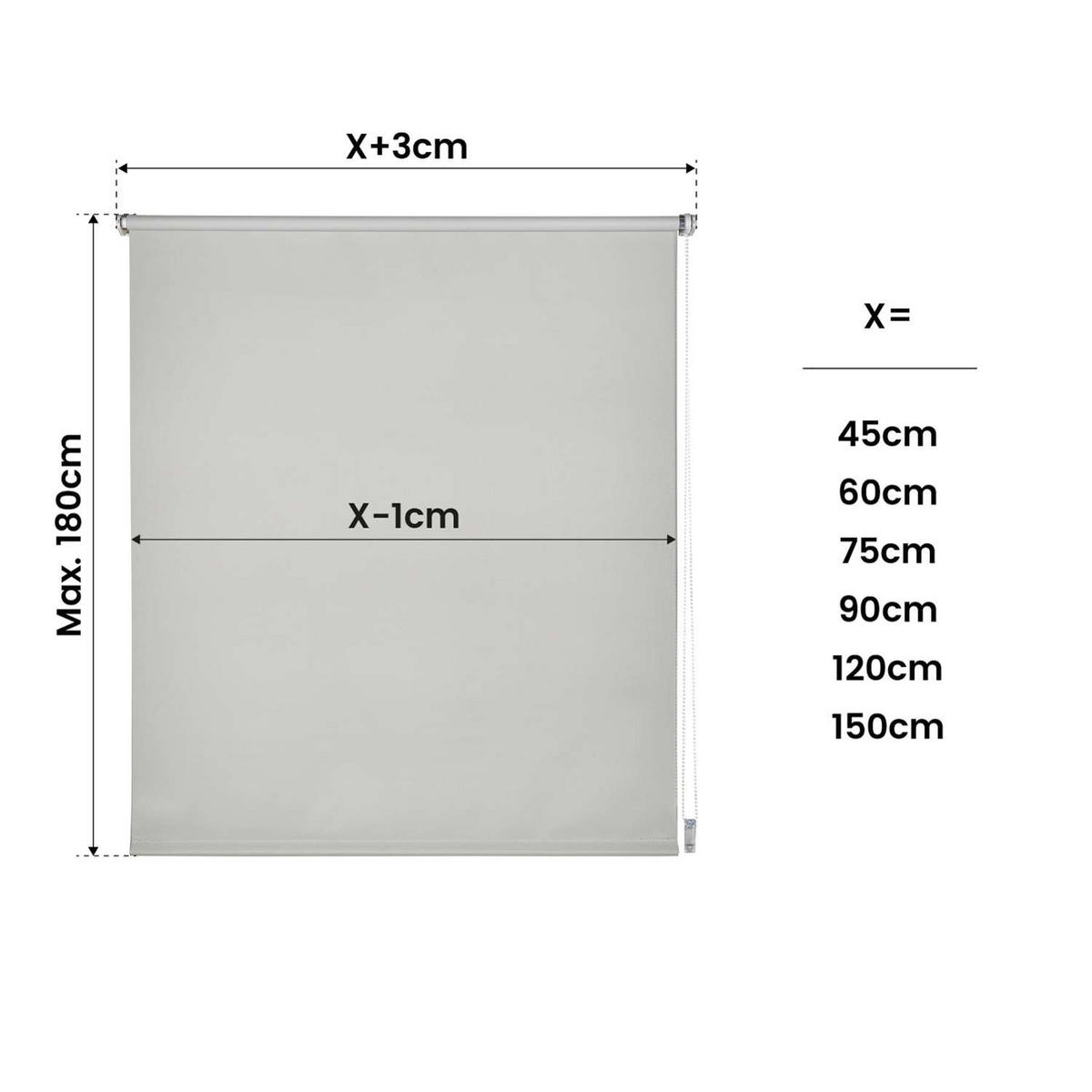 VERDUNKELUNGSROLLO, Hellgrau, 45 x 180 cm - Grau, Kunststoff (45/180cm) - STORESDECO