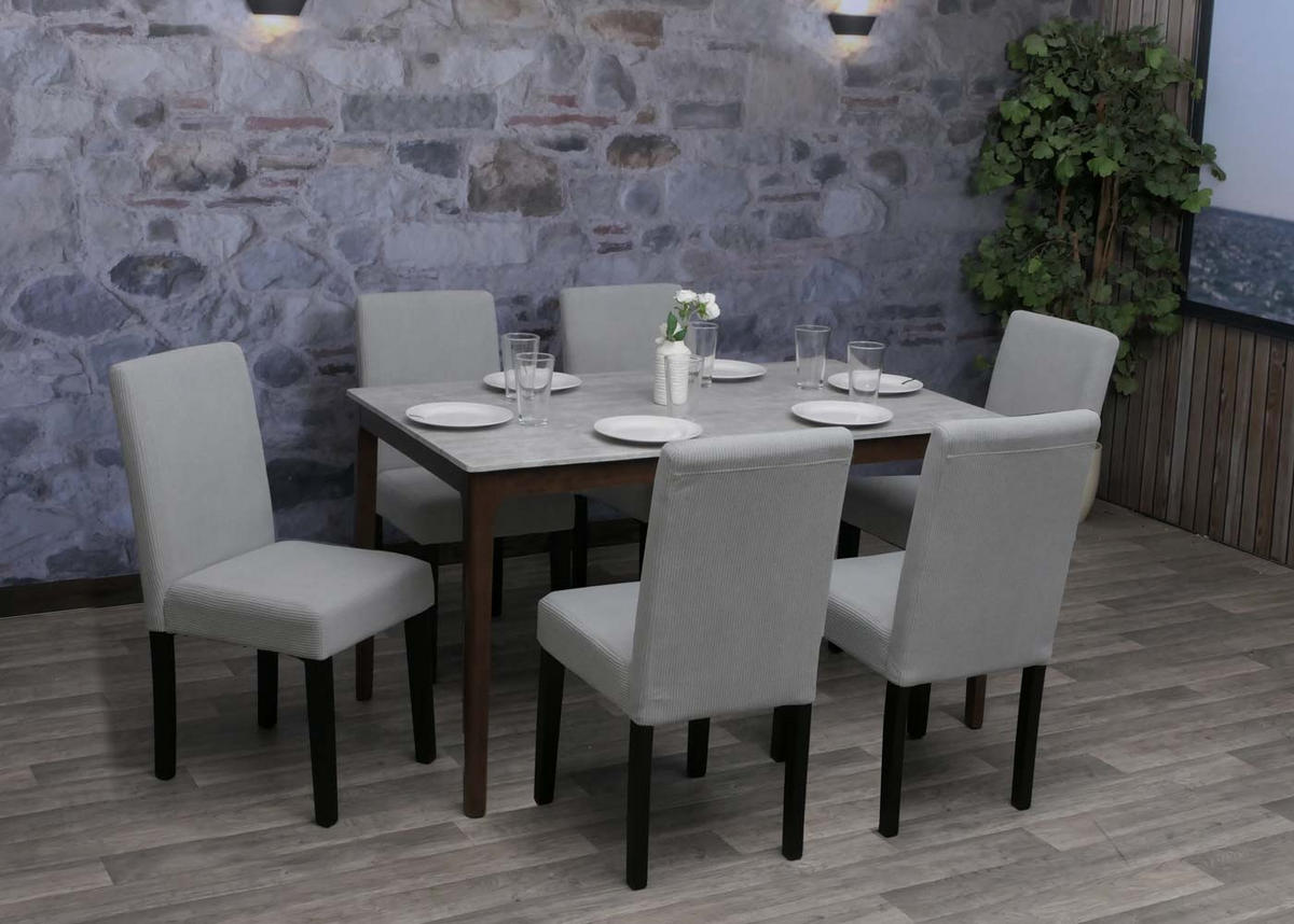 ESSZIMMERSTUHL Hellgrau 6er-Set - Hellgrau, Textil (42/90/50cm) - MCW