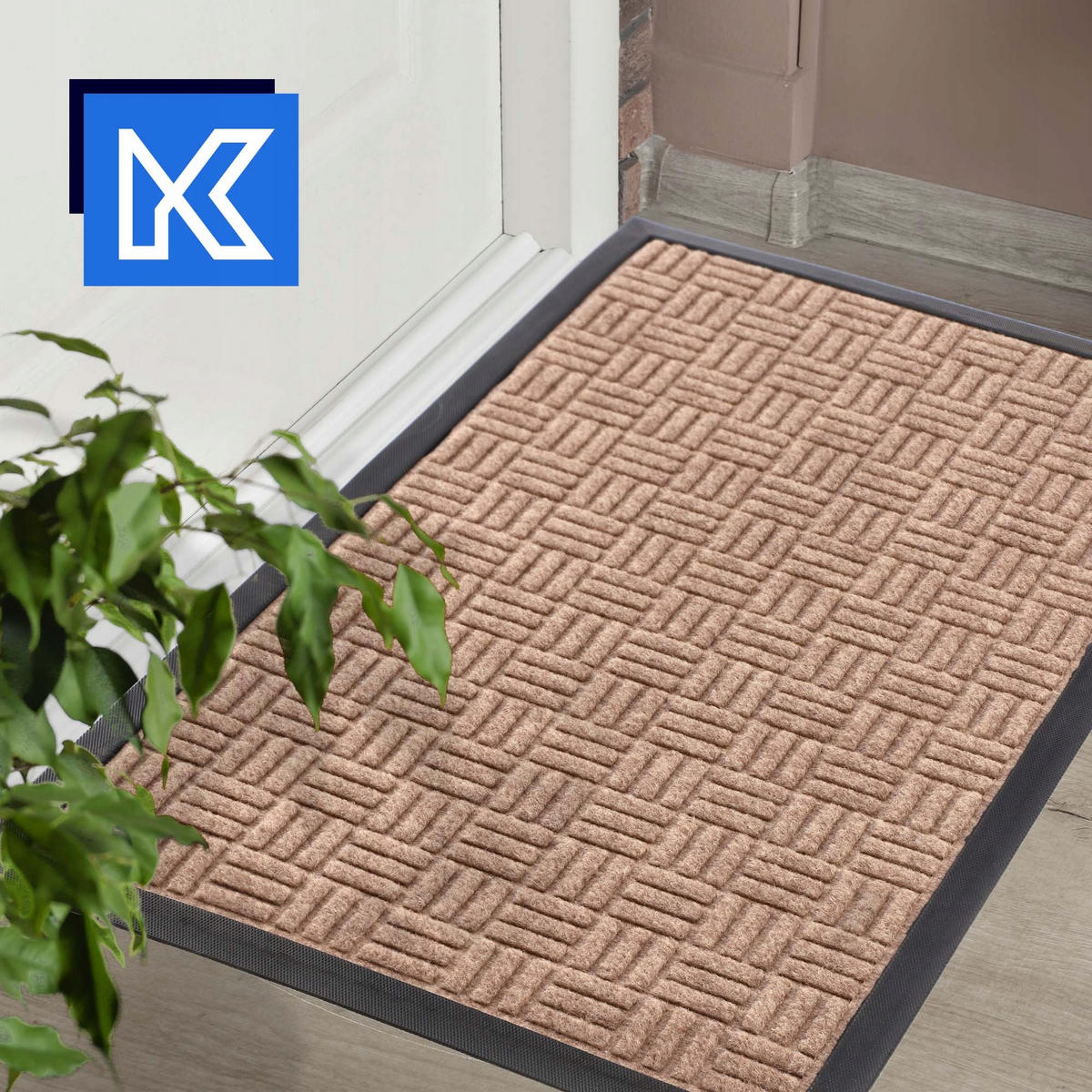 FUSSMATTE 60 x 40 cm, rechteckig - Braun, Kunststoff (60/40cm) - KADAX