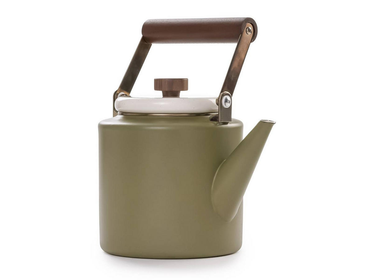 KAFFEEKANNE Emaille olive 2-Tone-creme 3,2L - Grün, Metall (3.2L) - BAREBONES