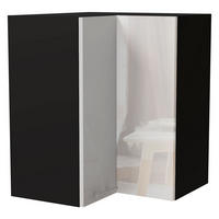 ECKHÄNGESCHRANK Essen W12/60 Weiß Hochglanz / Schwarz Matt 60 / 60 / 72cm - Weiß Hochglanz/Schwarz, Holz/Holzwerkstoff (60/72/60cm) - Feldmann-Wohnen