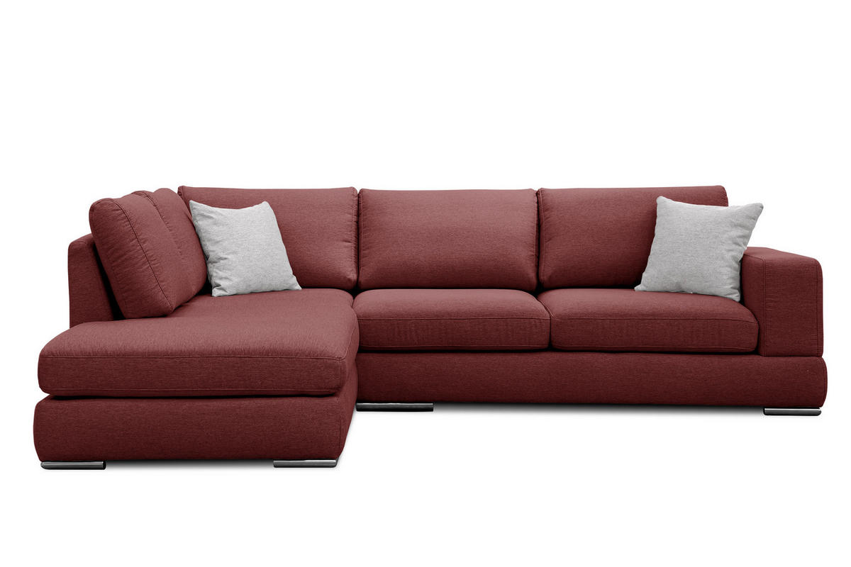 ECKSOFA OTTO 5-Sitzer, bordeaux - Bordeaux, Holzwerkstoff/Textil (219/279cm) - Courtois Laville