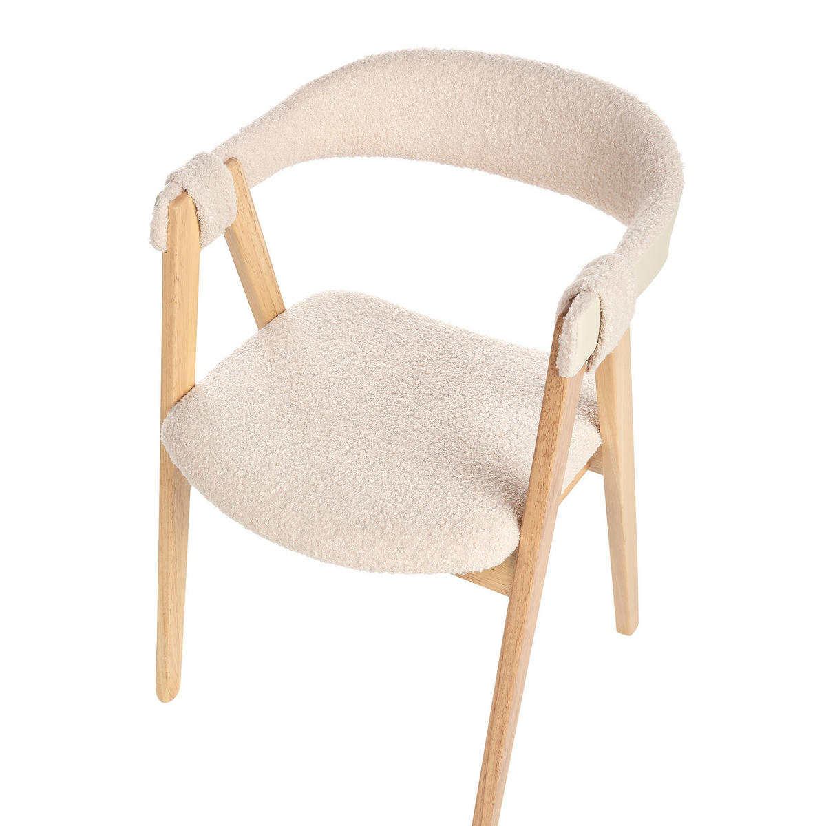 ESSZIMMERSTUHL 2er-Set Hellbeige Day - Beige/Braun, Textil (55/75/57cm) - Beliani