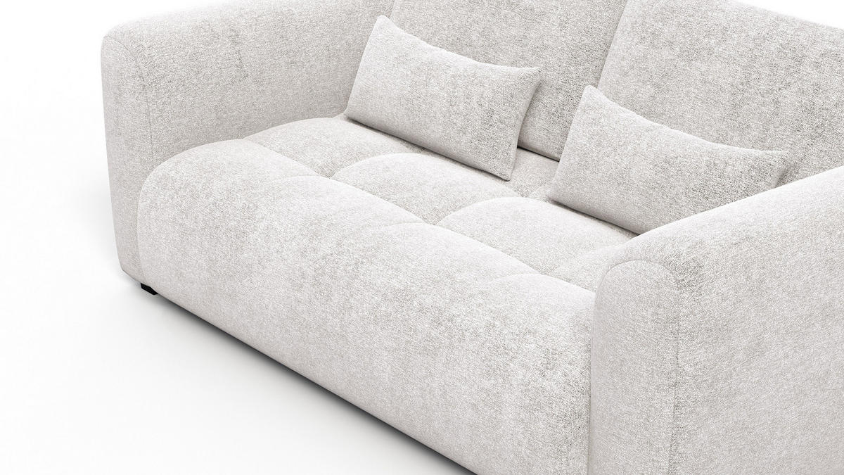 SOFA SORENO 3-Sitzer, ecru - Ecru/Schwarz, Holz/Textil (214/94/114cm) - Courtois Laville