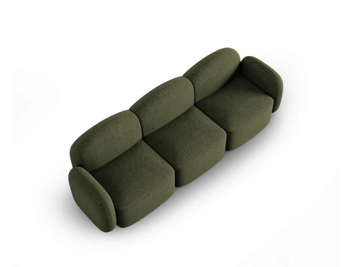 SOFA Blair aus Chenille-Stoff grün meliert 3 Sitzplätze - Grün, Textil (87/80/272cm) - Micadoni