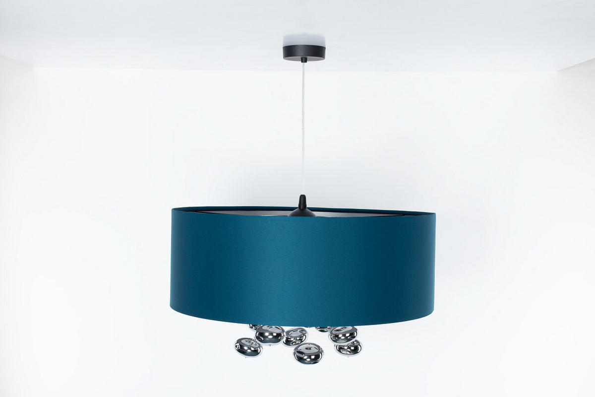 HÄNGELEUCHTE Blau 40/96 cm - Blau/Silberfarben, Kunststoff (40/1/96cm) - ONZENO