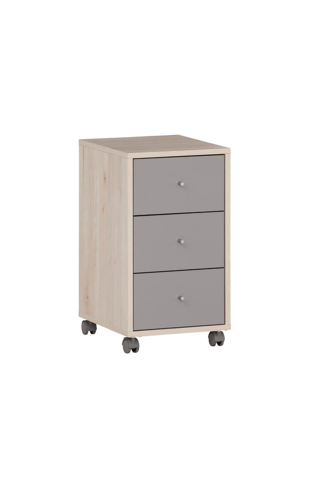 ROLLCONTAINER Pigeon 59,7x32,6x39 cm 3 Schubladen Weiß/Grau - Eichefarben, Holz (32.6/59.7/39cm) - PROREGAL