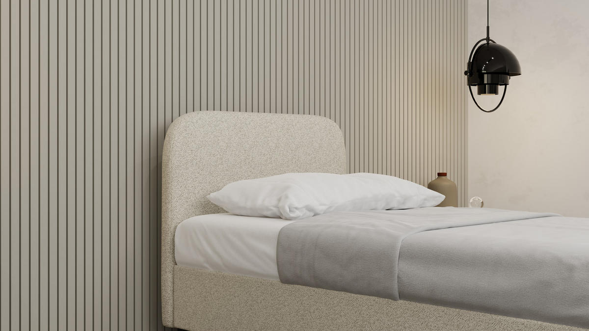 POLSTERBETT Mavilo 90 x 200 cm mit Bettkasten und Lattenrost Federkernmatratze Bonel H3 - beige - Beige, Holz (90/200cm) - Panda Möbel