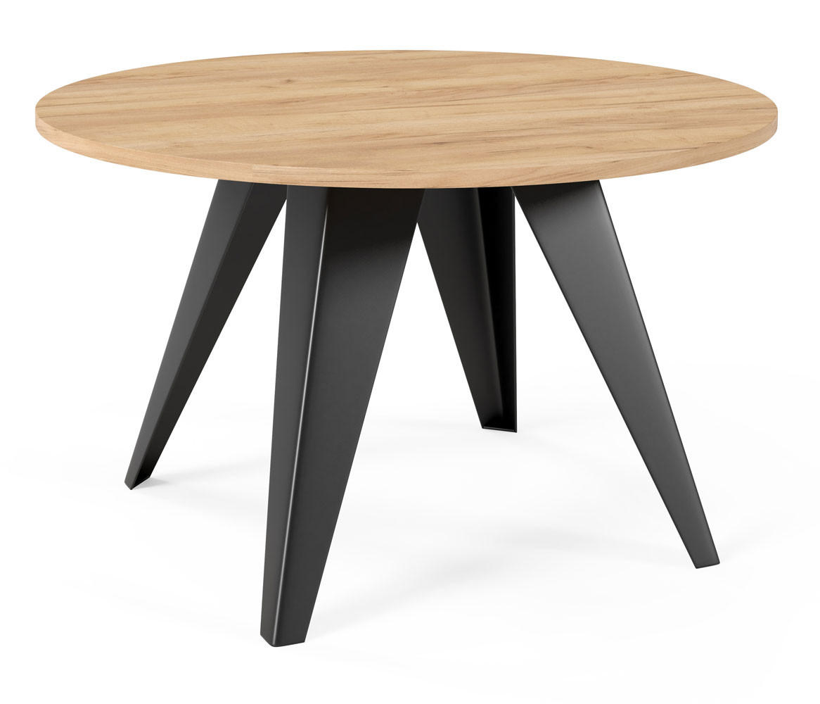 COUCHTISCH FARE Gold Craft Eiche / Schwarz 75 / 75 / 50cm - Eiche Bianco/Schwarz, Holz/Holzwerkstoff (75/75/50cm) - Feldmann-Wohnen