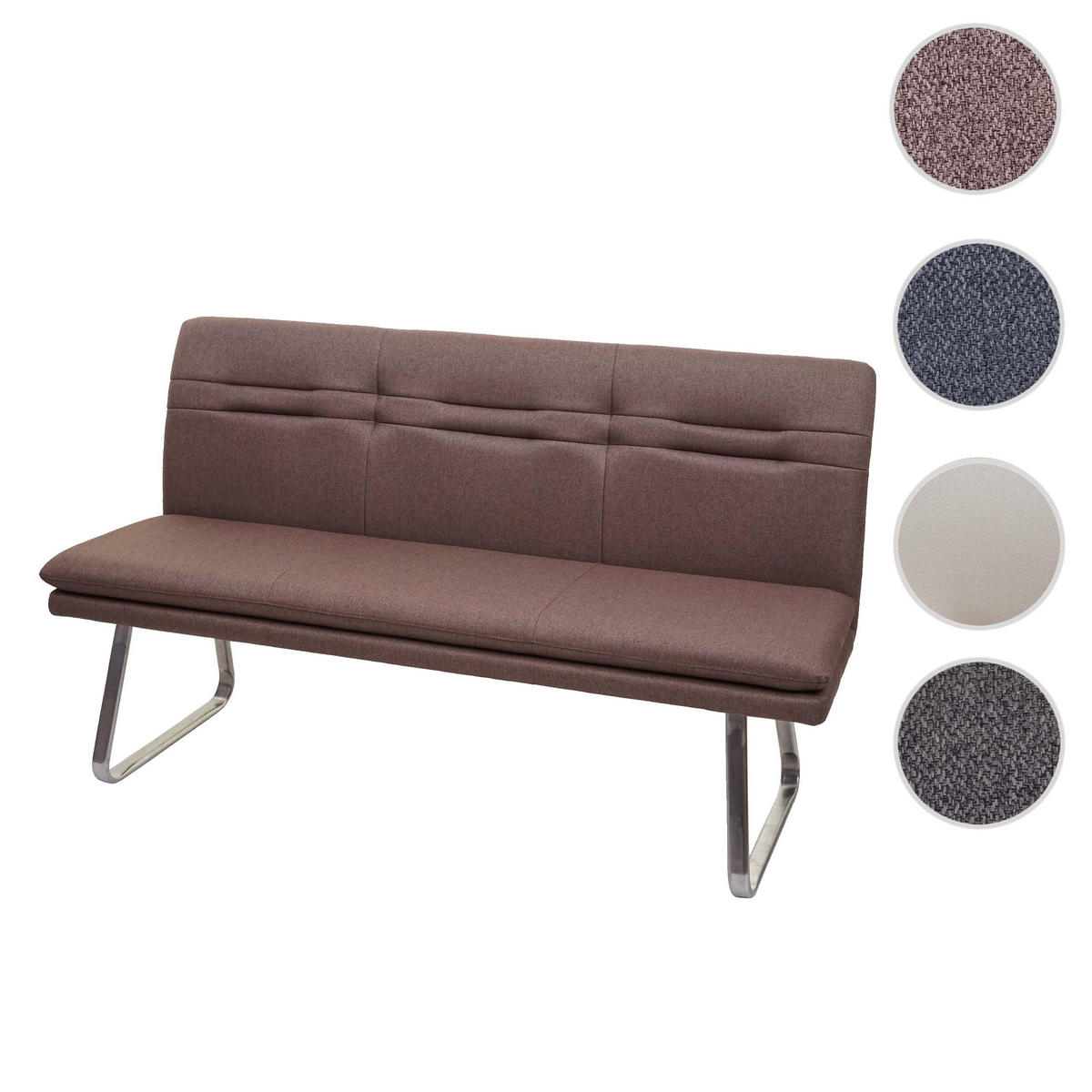 SITZBANK Braun, Silber - Silberfarben/Braun, Textil (160/90/59cm) - Jamb