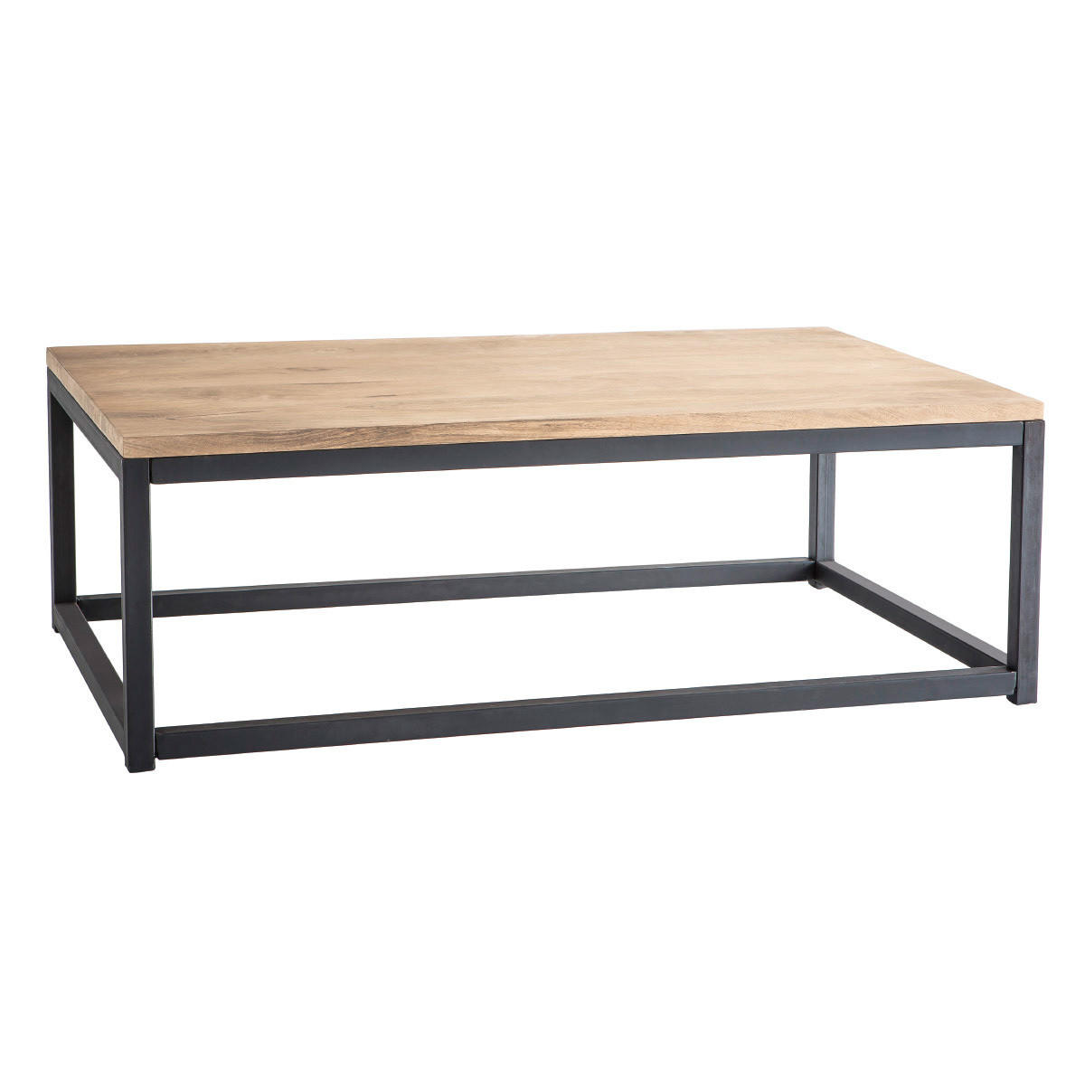 COUCHTISCH Holz und Metall FACTORY - Naturfarben, Holz (120/70/41cm) - Miliboo