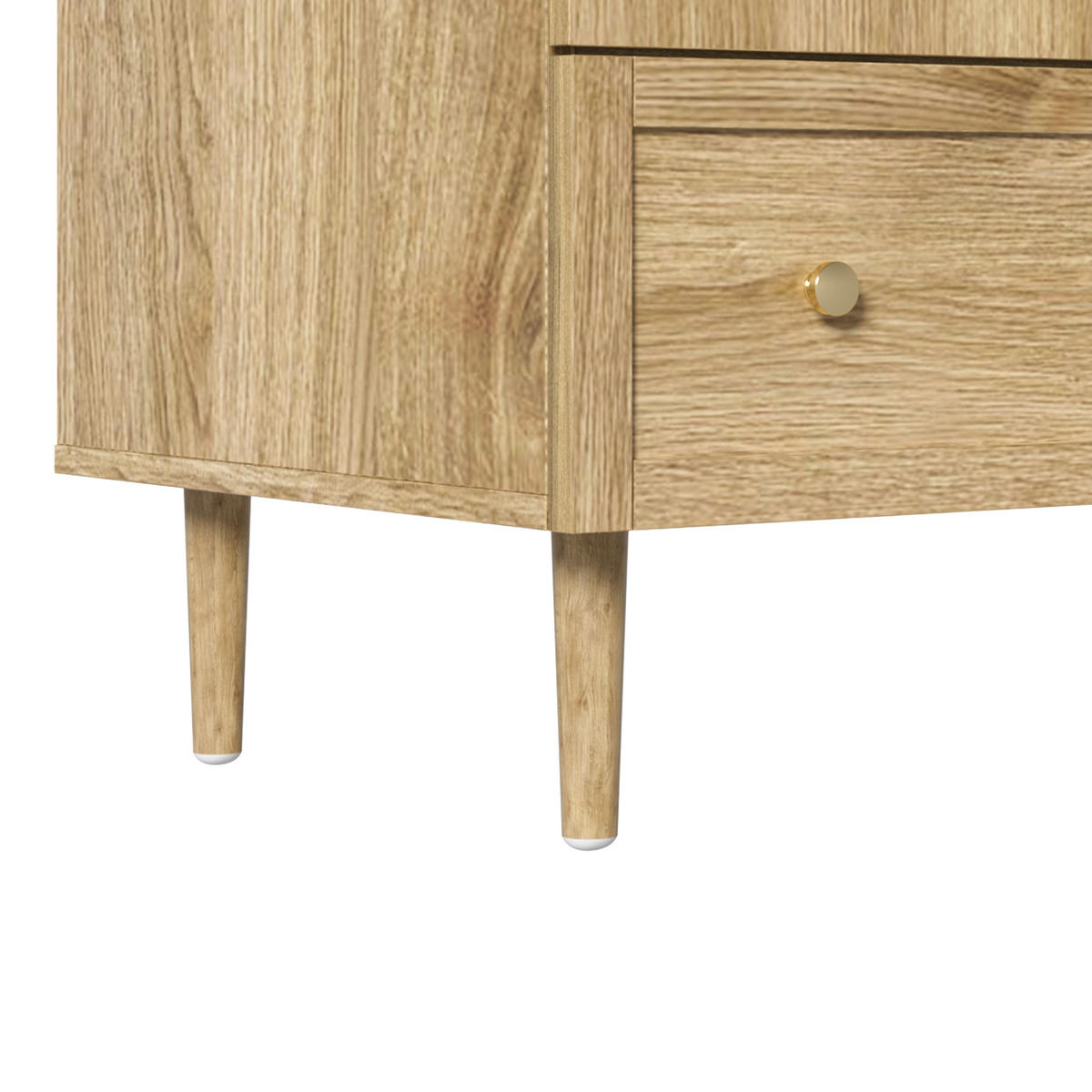 KLEIDERSCHRANK Holz Leinen Schubladen großer Stauraum modern - Eichefarben, Holzwerkstoff (50/175/79cm) - FLIEKS