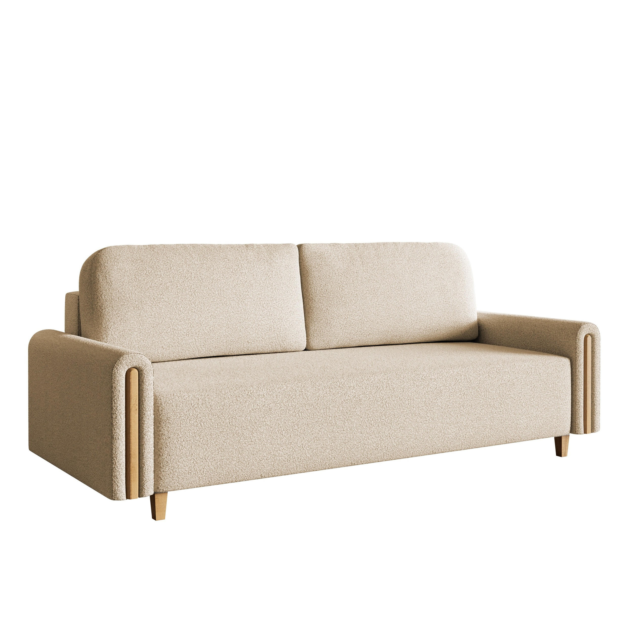 SOFA Hellbeige Modern Mit Schlaffunktion Buche - Beige, Textil (236/93/97cm) - Sepro Meble