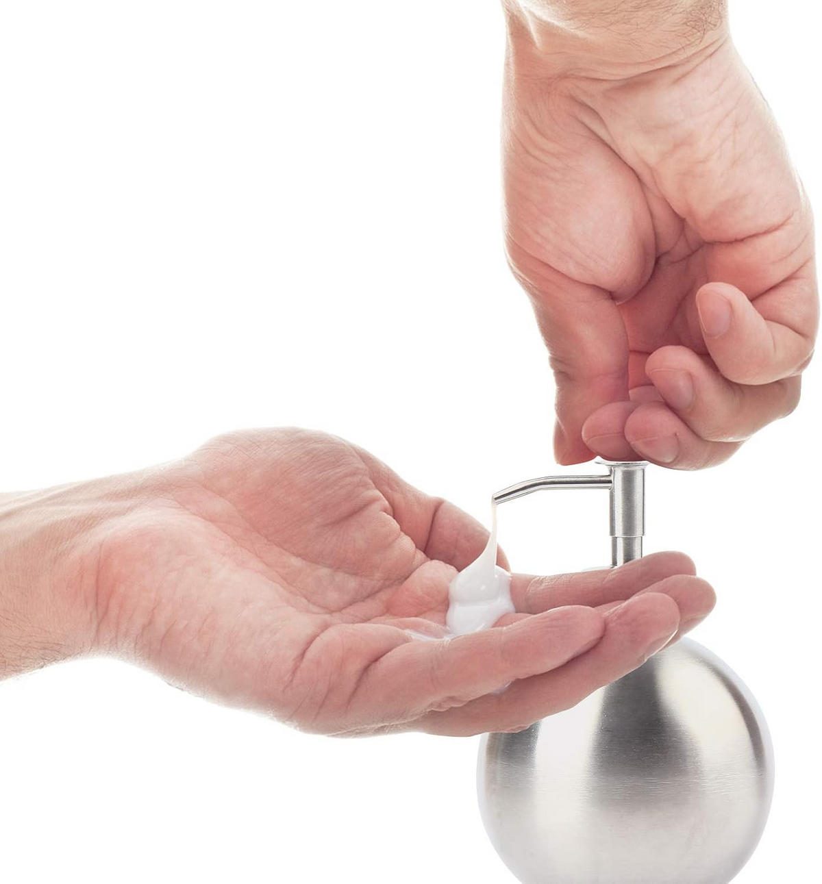 SEIFENSPENDER , 500-ml-Flüssigseifenspender - Silberfarben, Metall (4.8/14.8/9.5cm) - BELZ