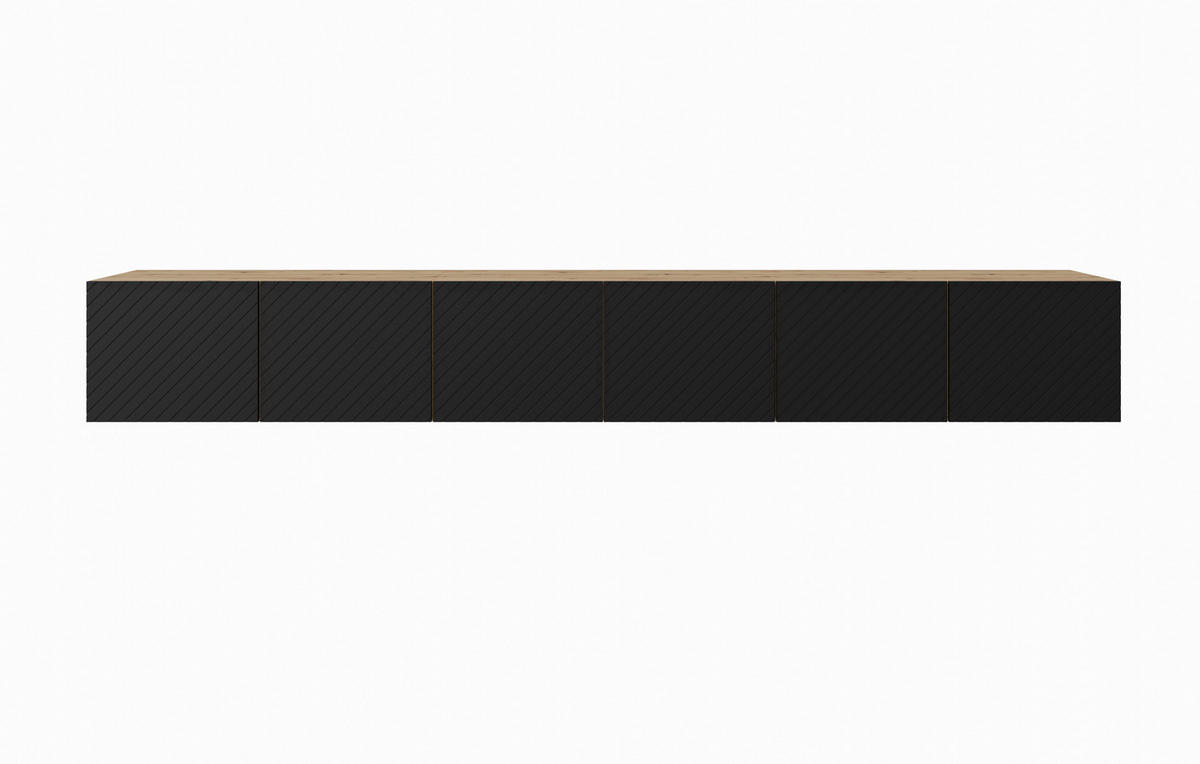 TV-SCHRANK KLER - Schwarz/Eiche Artisan, Holzwerkstoff (300/41/40cm) - Meblini
