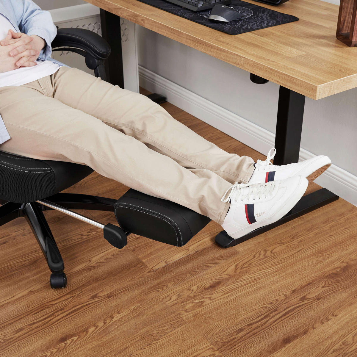 GAMING STUHL SCHREIBTISCHSTUHL - Schwarz, Leder (64/128/70cm) - Hansiro